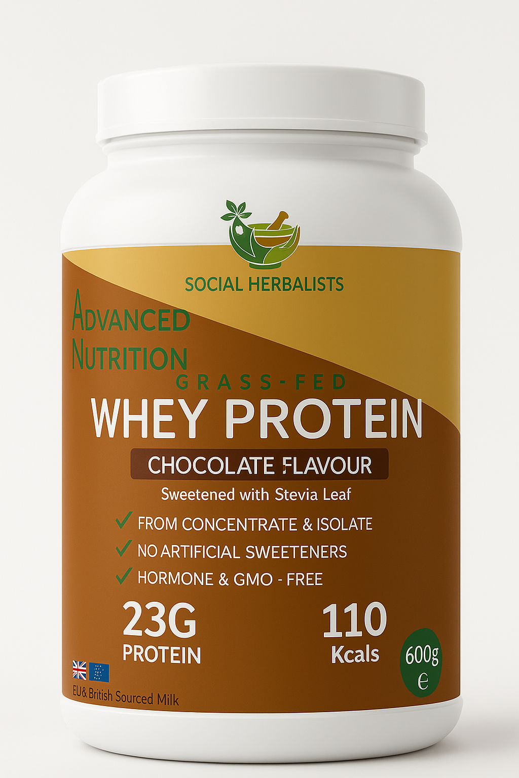 Grass-Fed Whey Protein – Chocolate or Vanilla Flavour